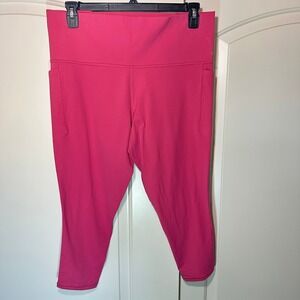 NEW Athleta Salutation Stash Pocket II 7/8 Tight Leggings Womens 2X Pink Capris